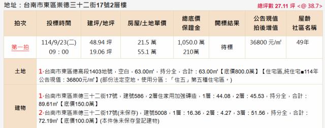 台南透天法拍-2